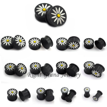 Black Silicon Flesh Tunnel Piercing Jewelry Ear Tunnel